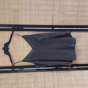 Express spaghetti straps velour ,dark gray tank top , v neck